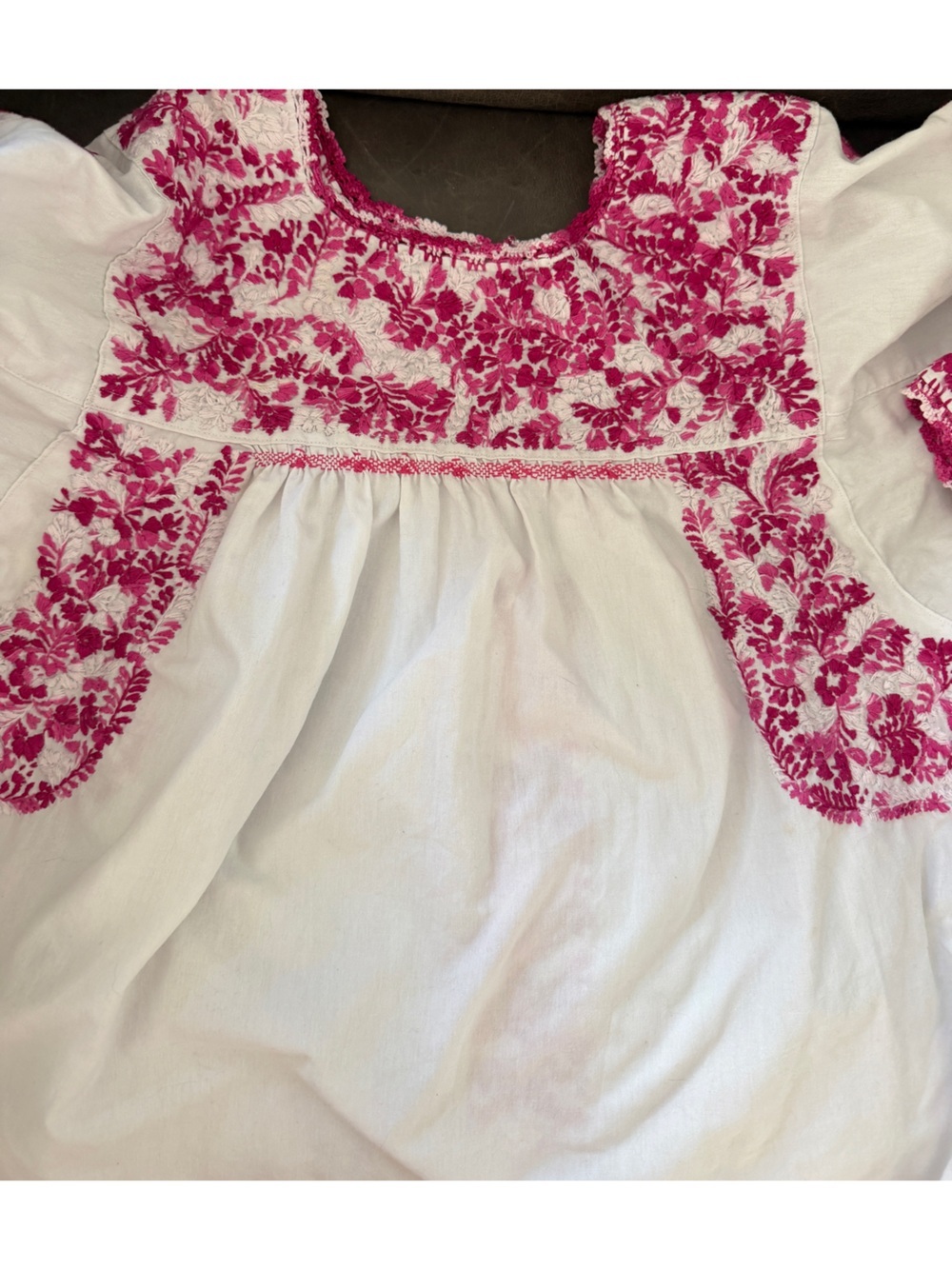 Mexican Boho Embroidered Top Oaxacan One Size